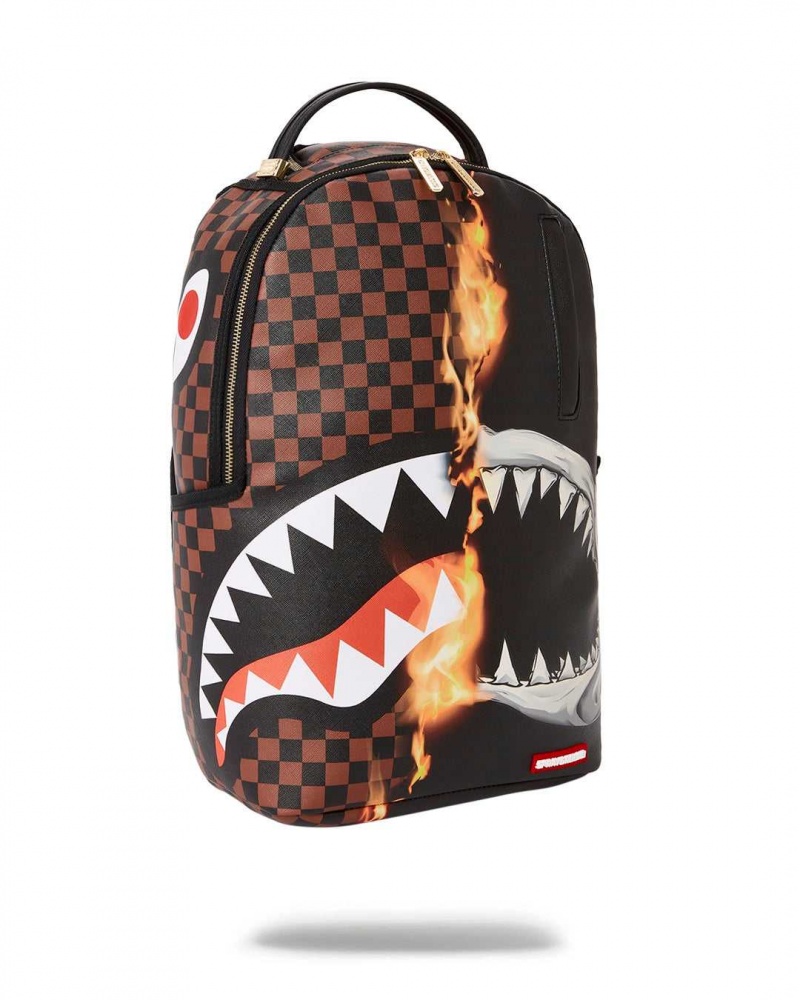 Sprayground Backpack BURNT SHARKS IN PARIS DLX BACKPACK Black | FPEBZ1835