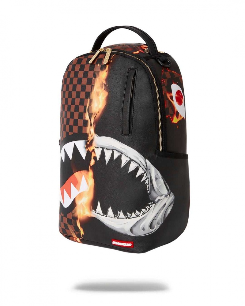 Sprayground Backpack BURNT SHARKS IN PARIS DLX BACKPACK Black | FPEBZ1835