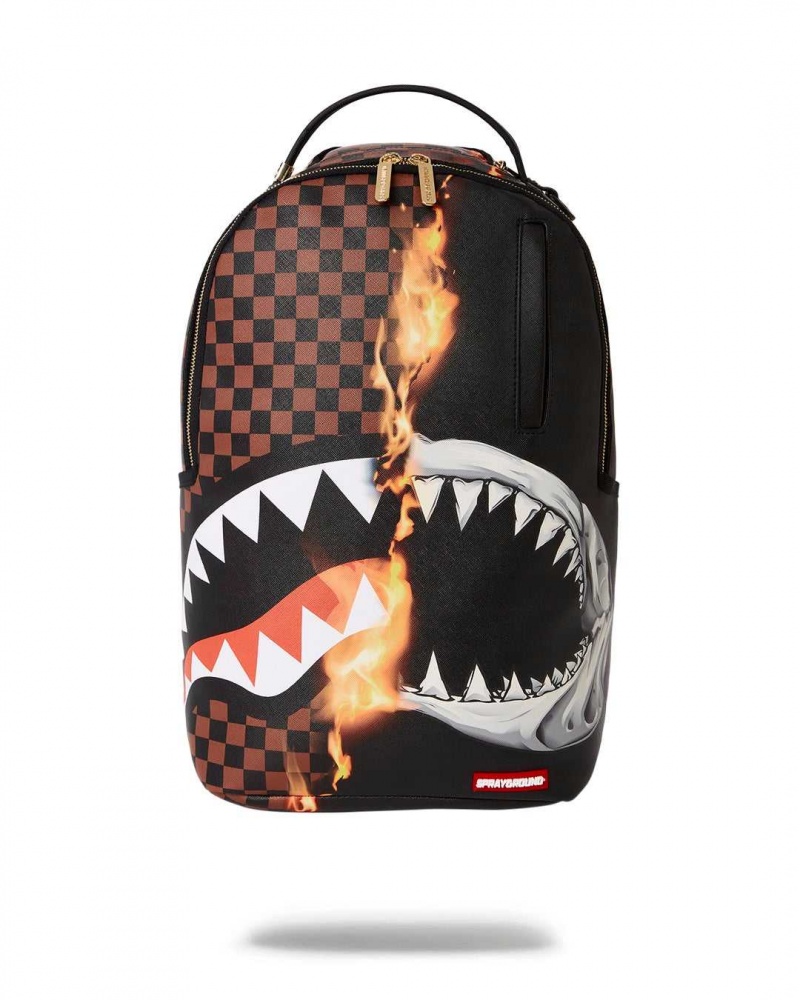 Sprayground Backpack BURNT SHARKS IN PARIS DLX BACKPACK Black | FPEBZ1835