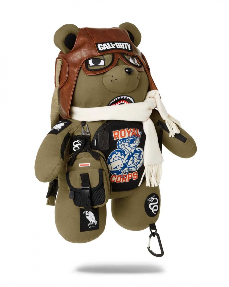 Sprayground Backpack CALL OF DUTY AVIATOR BEAR BACKPACK Green | PAKLT0932