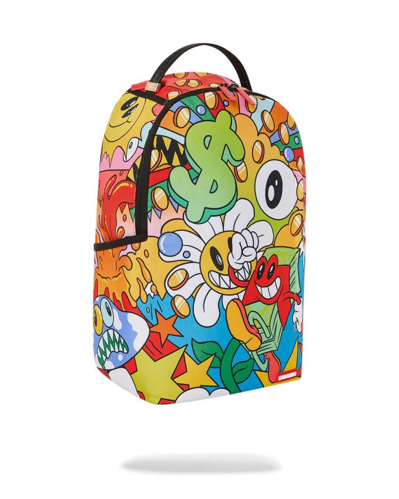 Sprayground Backpack CARTOON CHARACTERS DLXSR BACKPACK Yellow | MLQAB2496