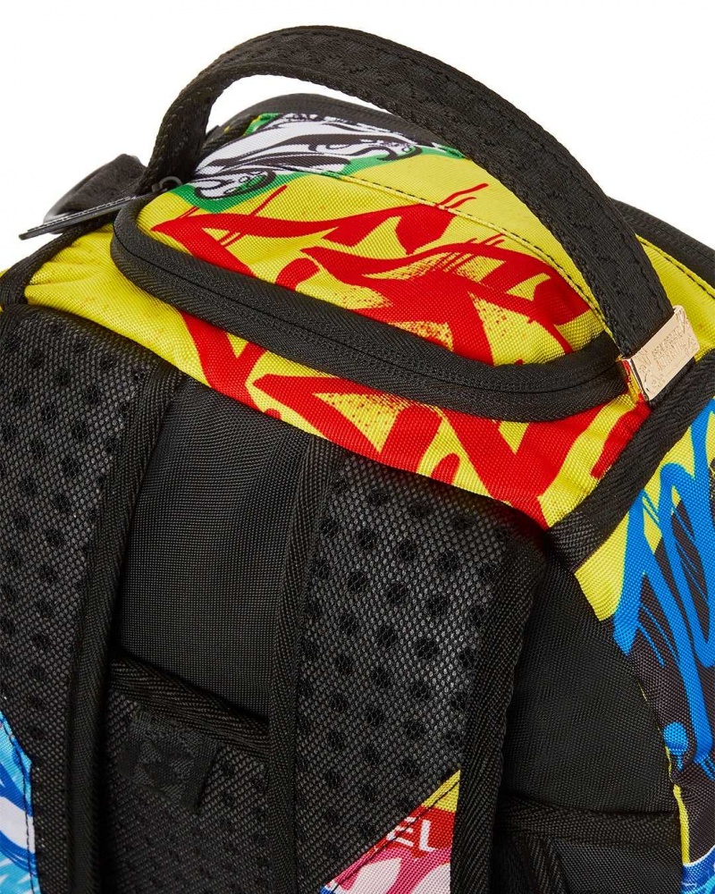 Sprayground Backpack CAUTION TRASH Yellow | BRNJD1597