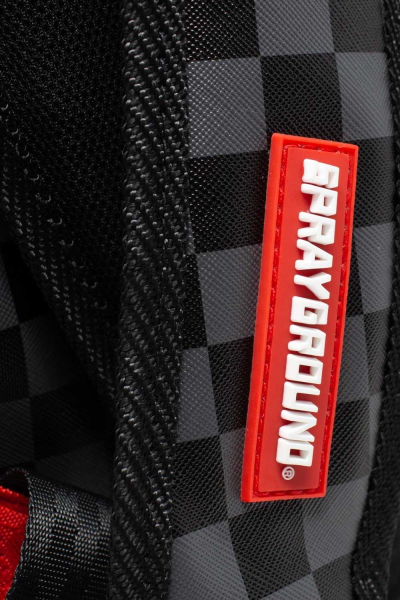 Sprayground Backpack CHECKERED SHARKS IN PARIS Black | FCEAZ8675