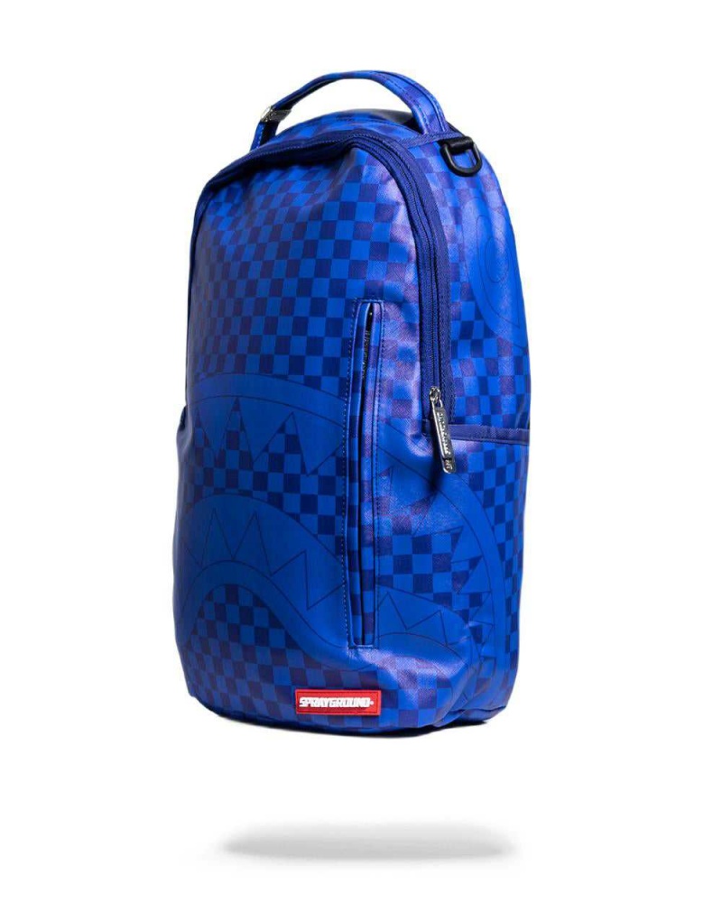 Sprayground Backpack CHECKERED SHARK Blue Blue | HKPTY0263