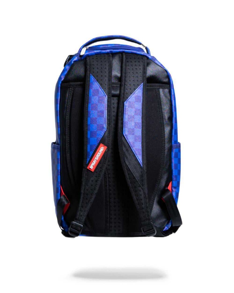 Sprayground Backpack CHECKERED SHARK Blue Blue | HKPTY0263