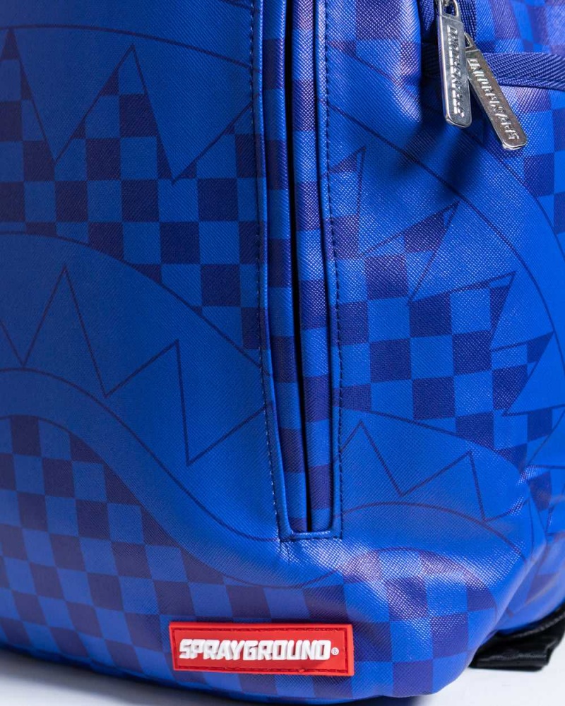 Sprayground Backpack CHECKERED SHARK Blue Blue | HKPTY0263