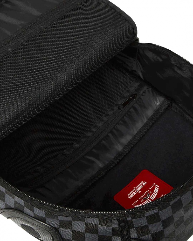 Sprayground Backpack CHECKERED FIBER OPTIC SHARK Black | MBODW6905