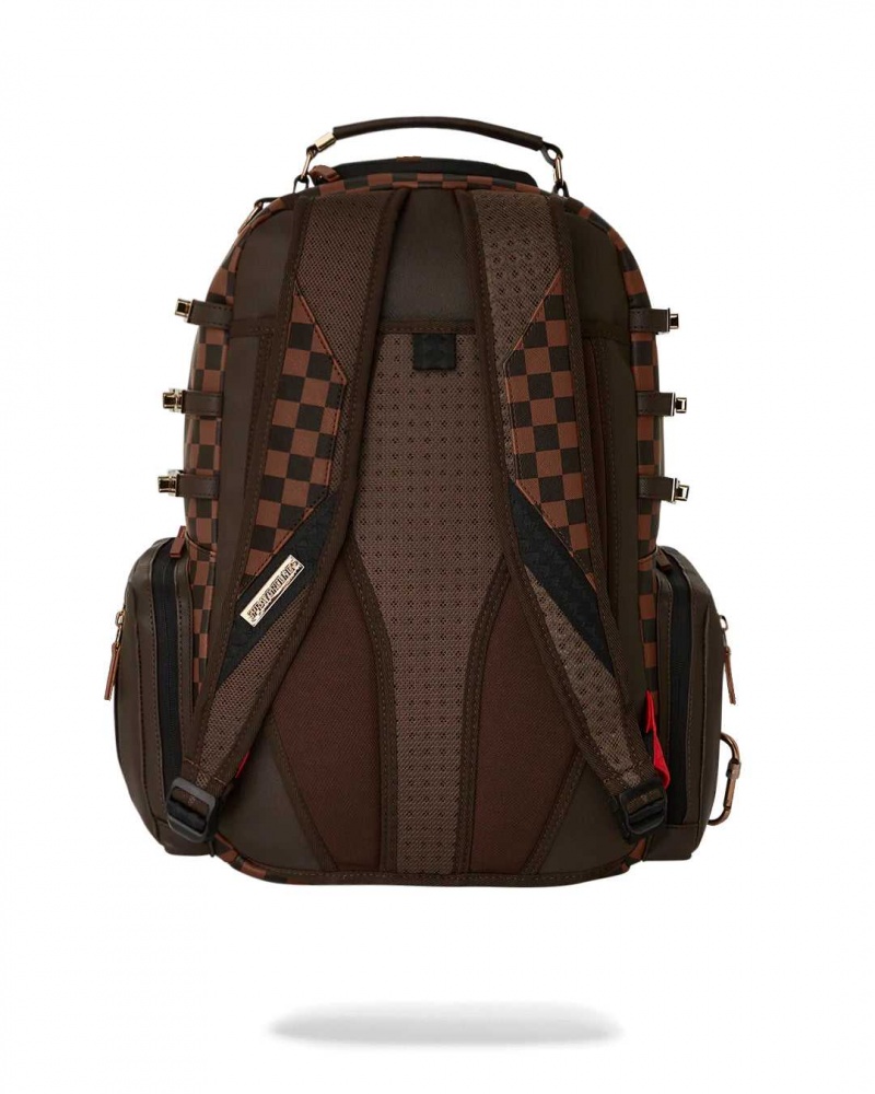 Sprayground Backpack CHECKERED SPECIAL OPS BACKPACK Brown | ZIOXK2159