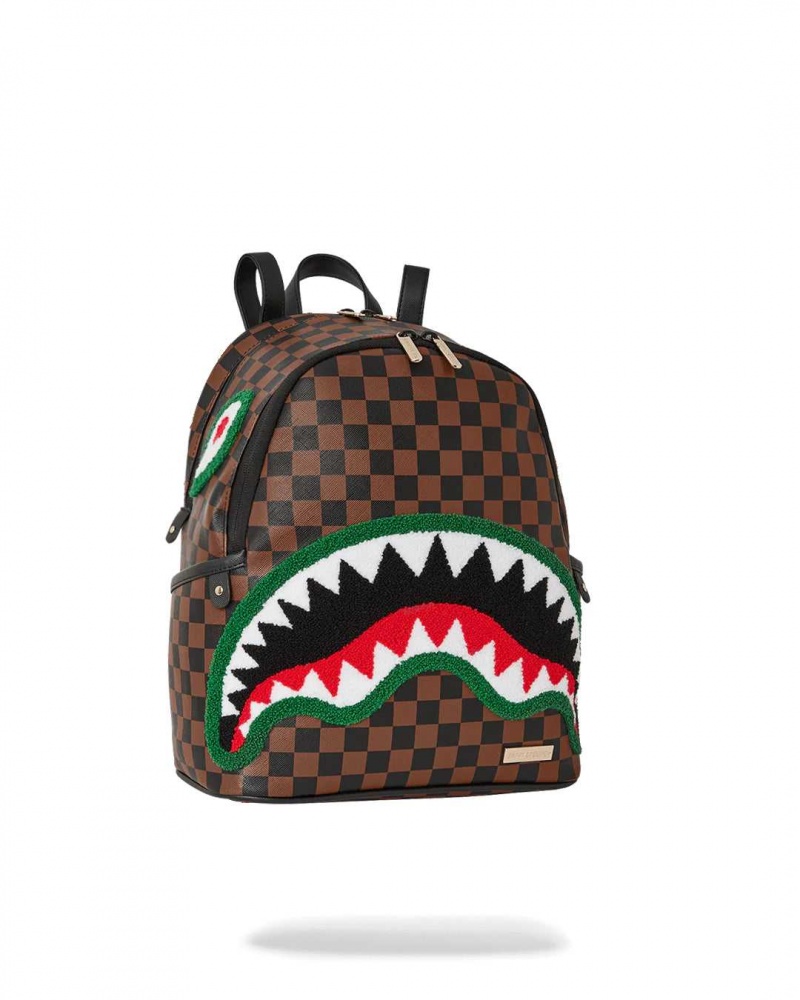 Sprayground Backpack CHENILLE SIP SAVAGE Brown | CZSQR6081