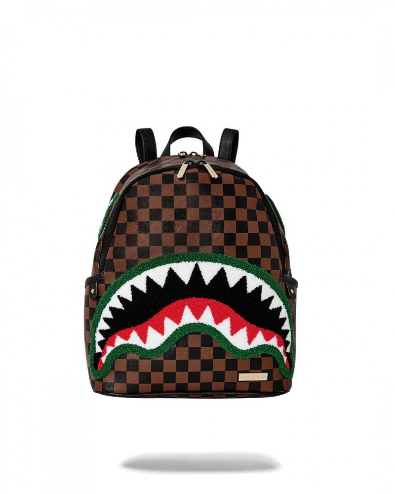 Sprayground Backpack CHENILLE SIP SAVAGE Brown | CZSQR6081