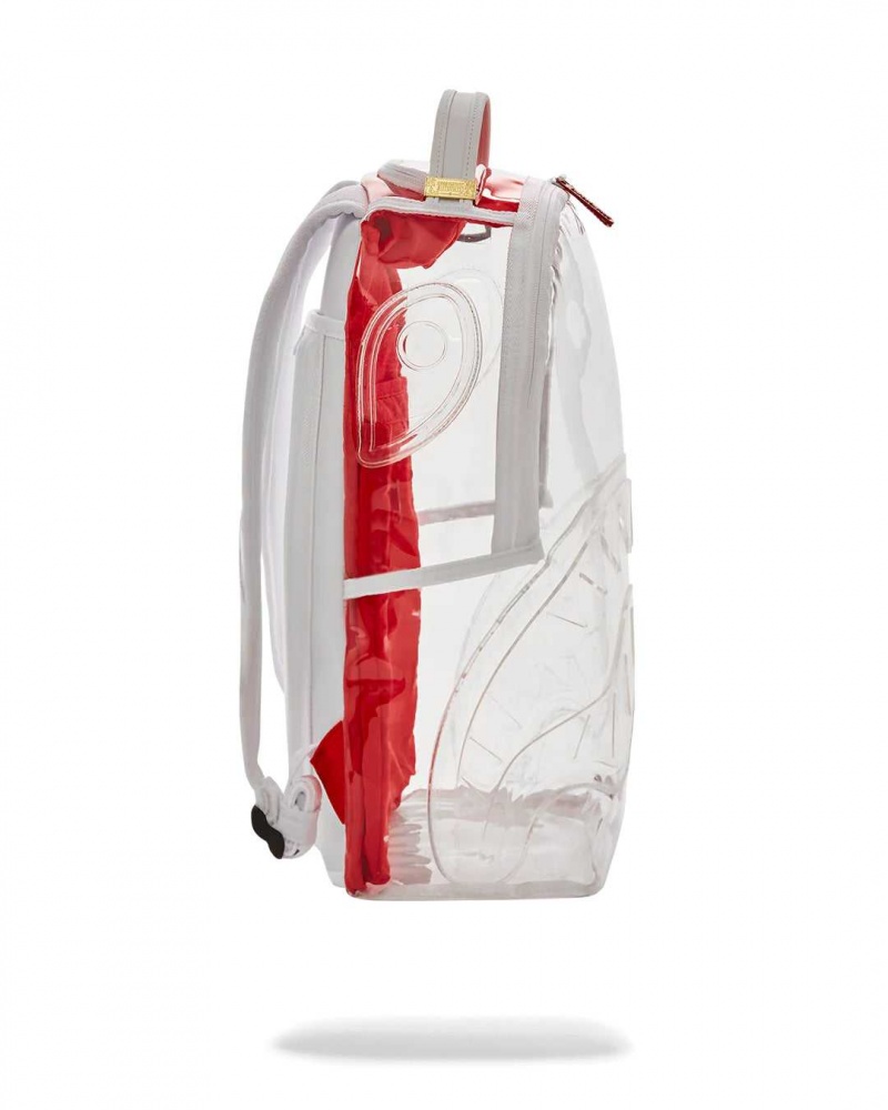 Sprayground Backpack CLEAR EMBOSSED SHARKS IN PARIS DLXSV BACKPACK White | WTHOK1364