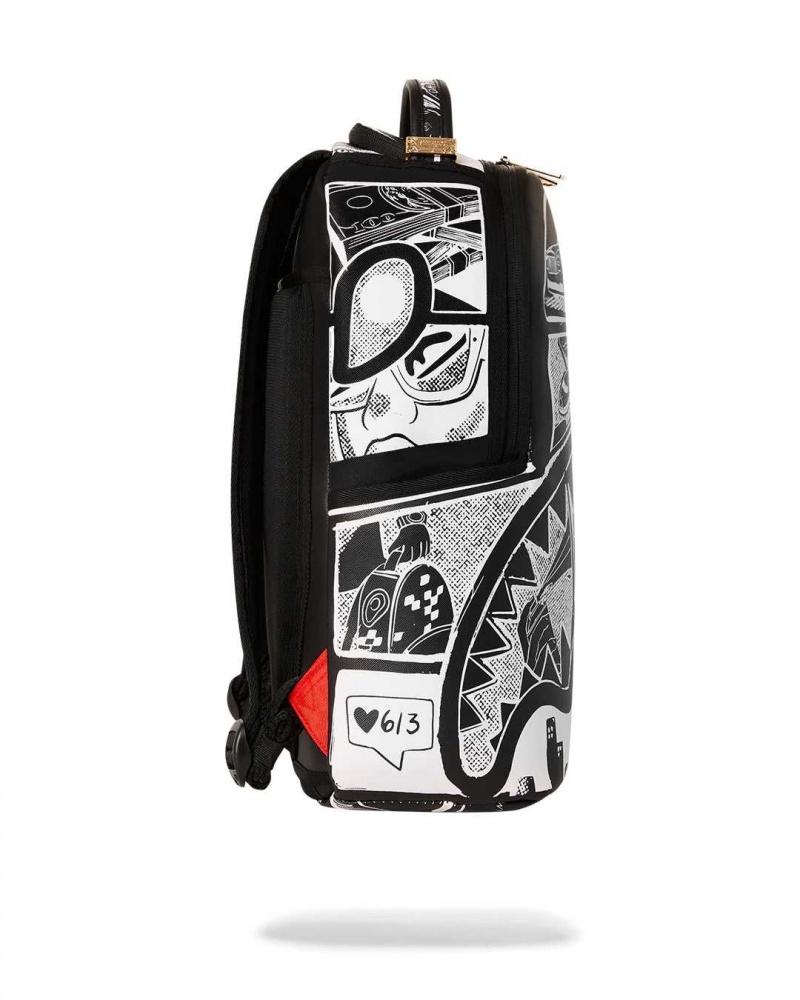 Sprayground Backpack COMIC BOOK INVERTED DLXSV BACKPACK Black | CYEVS1704