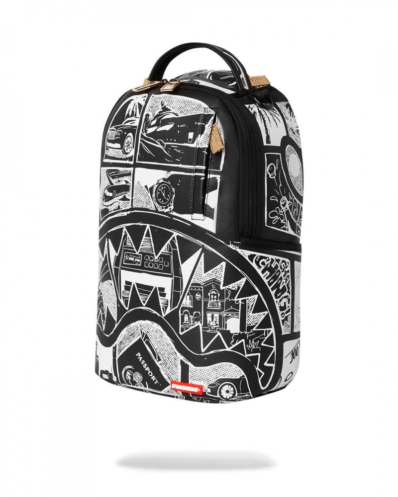 Sprayground Backpack COMIC BOOK INVERTED DLXSV BACKPACK Black | CYEVS1704