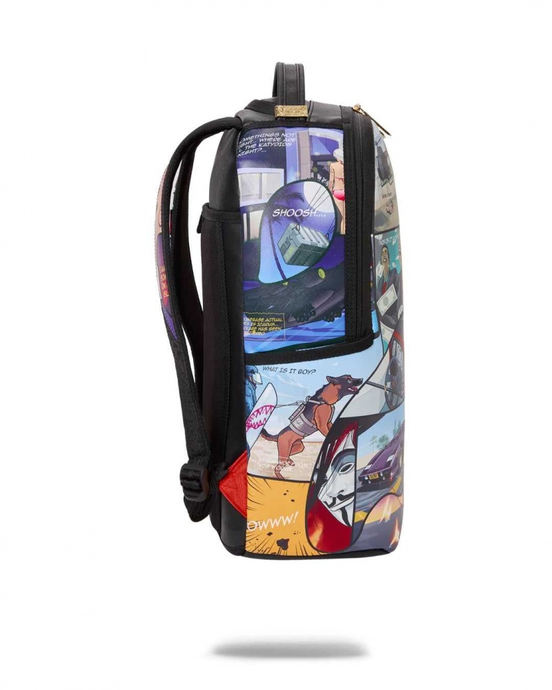 Sprayground Backpack COMIC CHAOS DLX BACKPACK Black | CAYJH6197