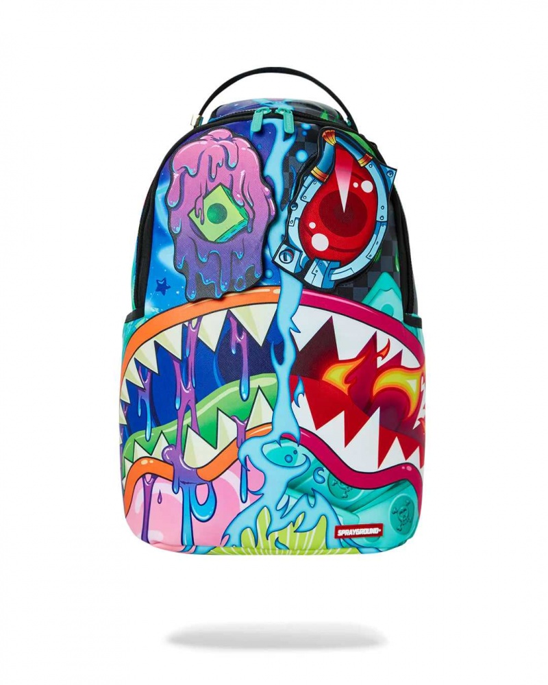 Sprayground Backpack CRAZY SHARK SPLIT DLXSV BACKPACK W/ REMOVABLE EYES BACKPACK / Blue | QVUDJ7632