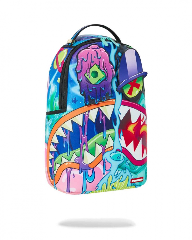 Sprayground Backpack CRAZY SHARK SPLIT DLXSV BACKPACK W/ REMOVABLE EYES BACKPACK / Blue | QVUDJ7632