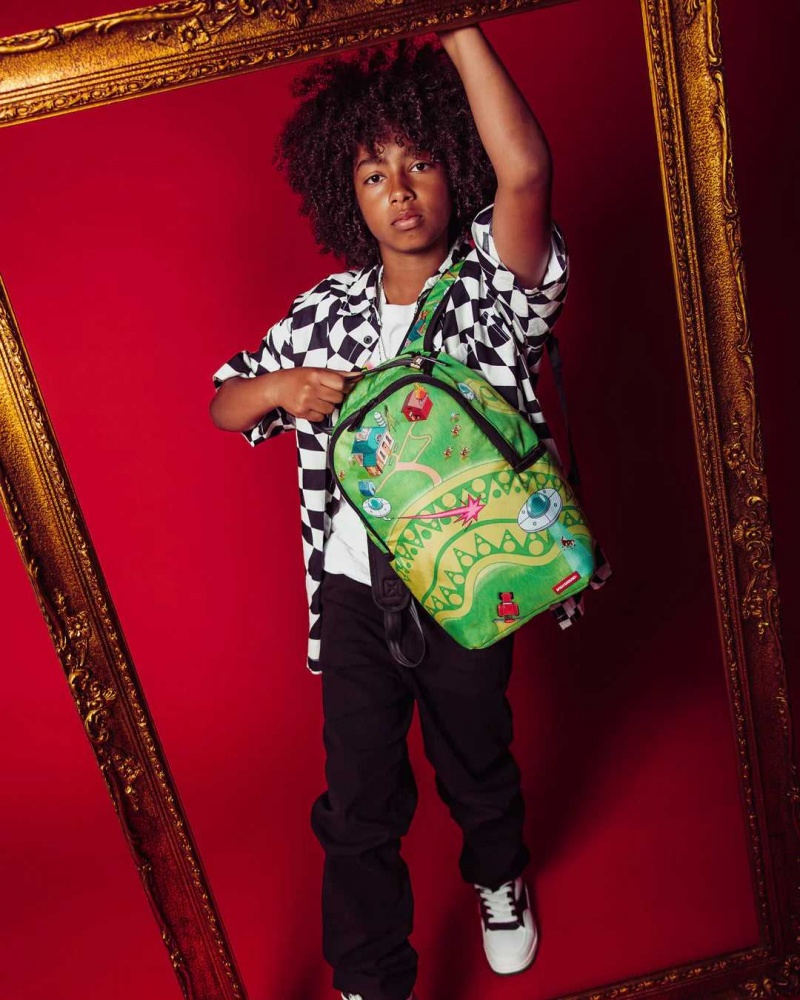 Sprayground Backpack CROP CIRCLES SHARK MINI BACKPACK Green | FMANZ5986