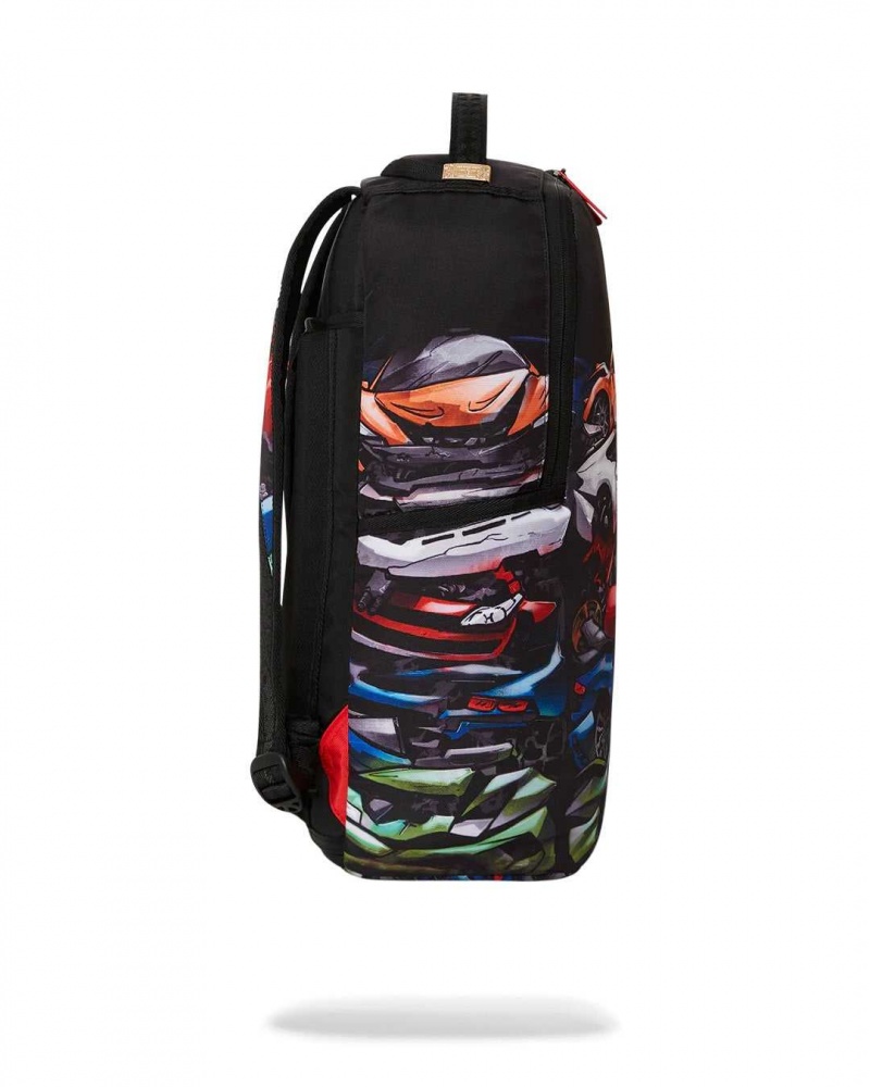 Sprayground Backpack CRUSHED SPORTS CARS DLXSR BACKPACK Black | OTGQY4315