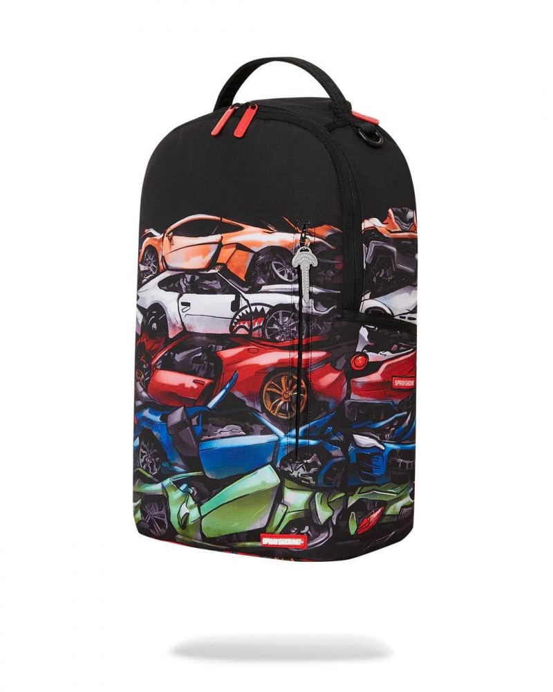 Sprayground Backpack CRUSHED SPORTS CARS DLXSR BACKPACK Black | OTGQY4315