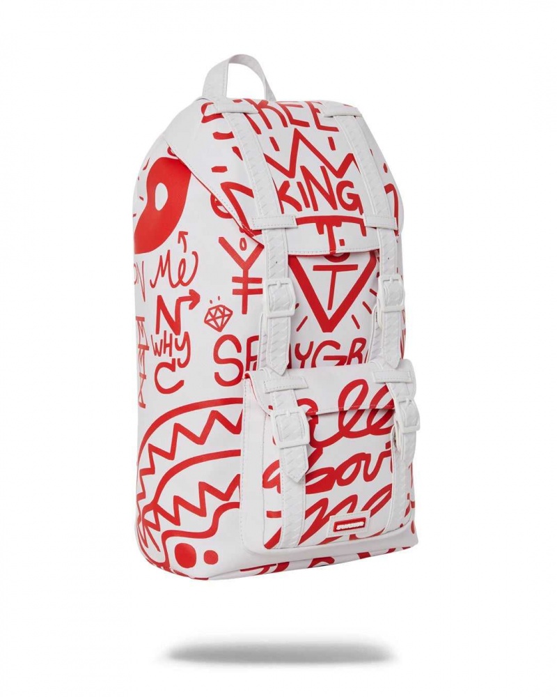 Sprayground Backpack DANGER DANGER HILLS White | XYMQH9584