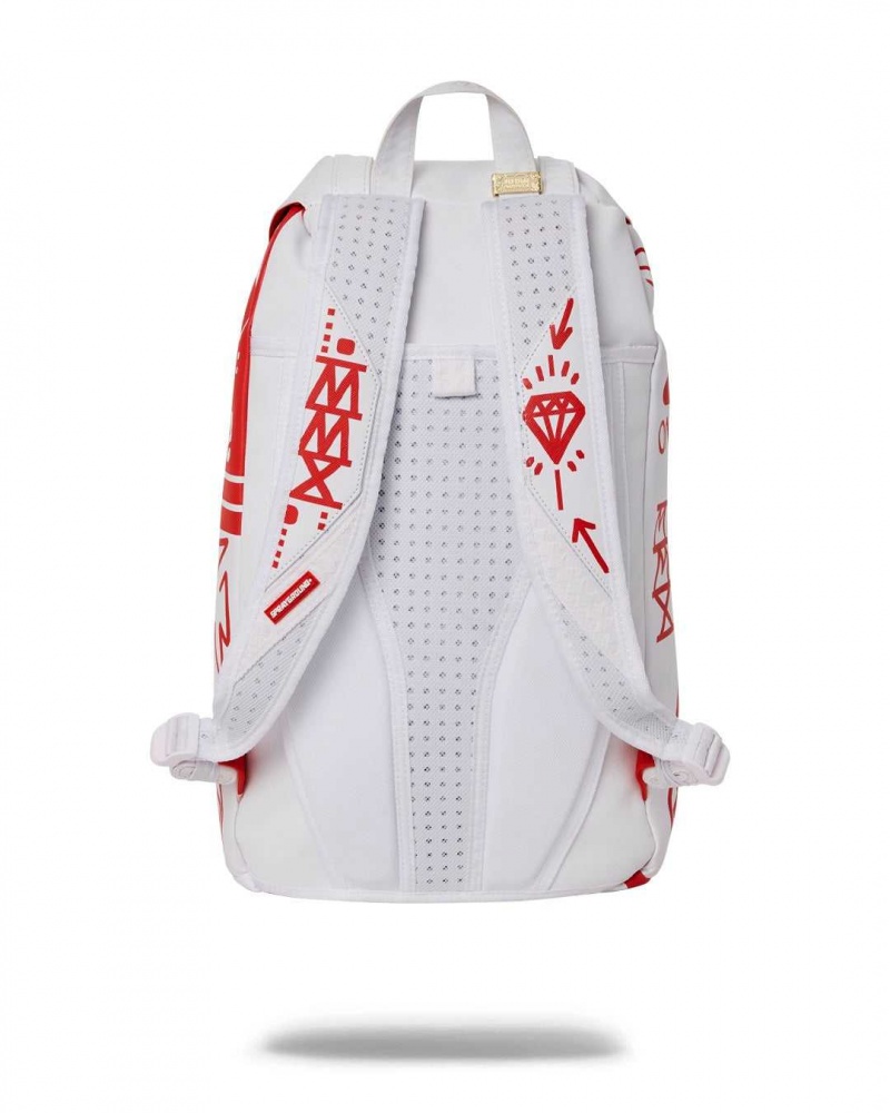 Sprayground Backpack DANGER DANGER HILLS White | XYMQH9584