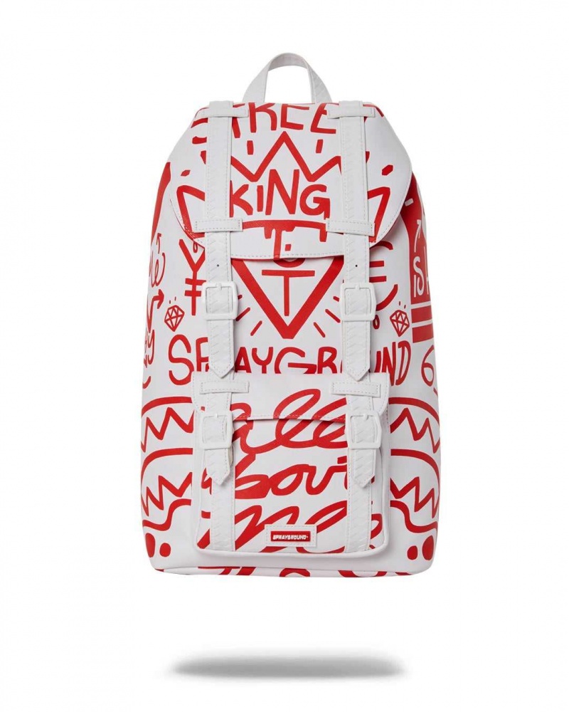 Sprayground Backpack DANGER DANGER HILLS White | XYMQH9584