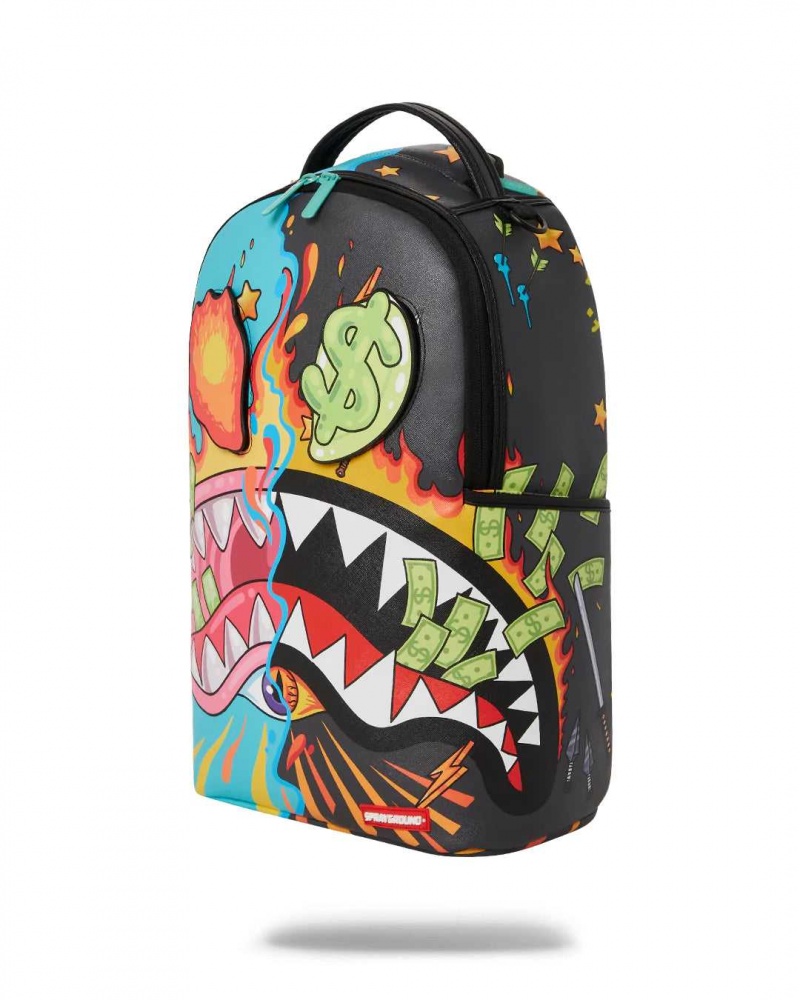 Sprayground Backpack DAZED AND SHARK 2.0 REMOVABLE EYES / Black | UMJLS4819