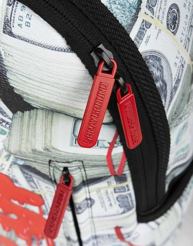 Sprayground Backpack DBD WAS HERE IN BLOOD ON MONEY PATTERN Red Green | FTXNL0972