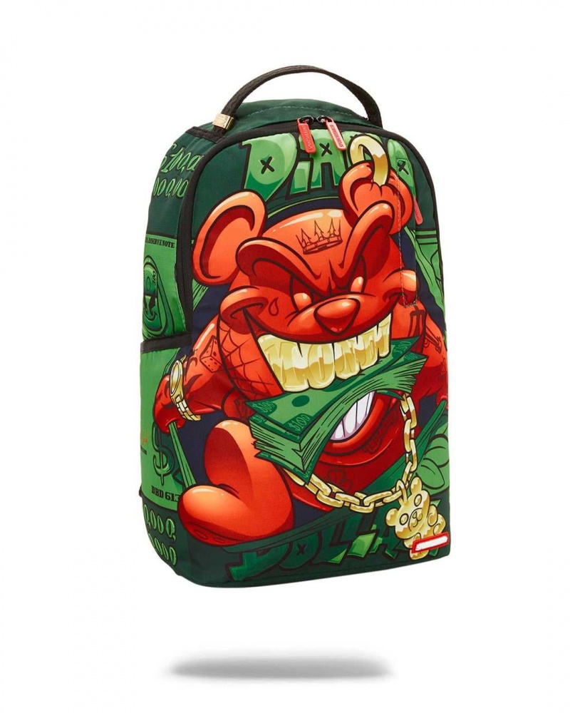 Sprayground Backpack DIABLOBEAR MONEY CHASER DLXR Green | MLHGQ2968