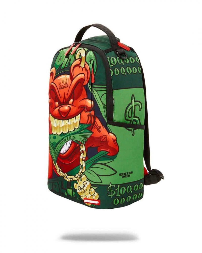 Sprayground Backpack DIABLOBEAR MONEY CHASER DLXR Green | MLHGQ2968