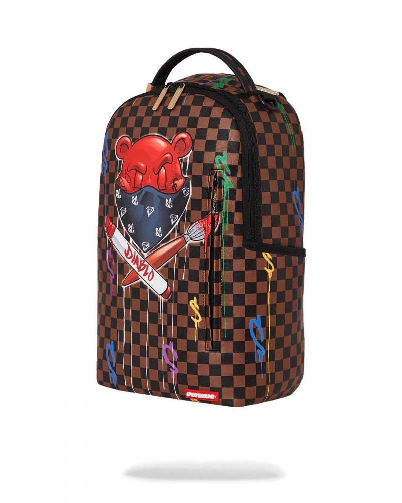 Sprayground Backpack DIABLO VILLAIN BACKPACK Brown | YEZUK8425