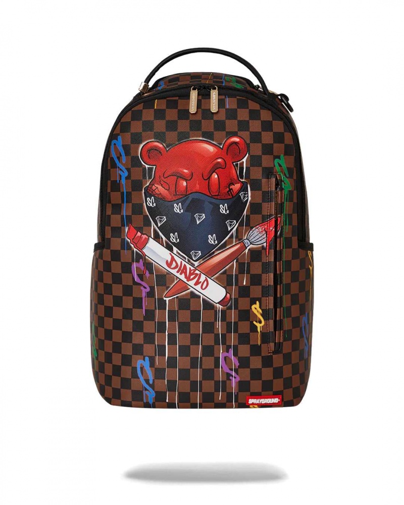 Sprayground Backpack DIABLO VILLAIN BACKPACK Brown | YEZUK8425