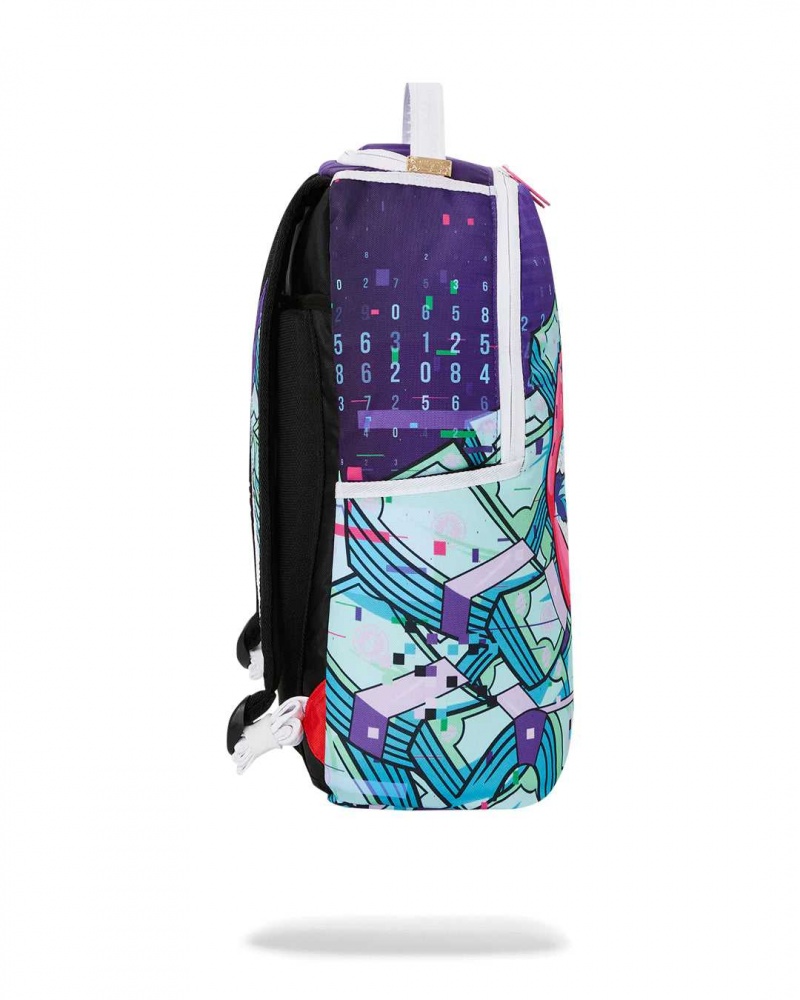 Sprayground Backpack DIGITAL MONEY LIPS BACKPACK Purple | LXQFI7652