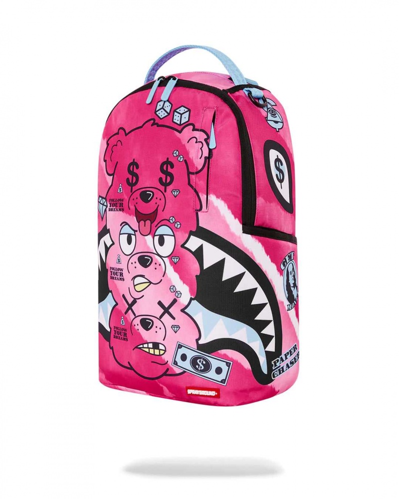 Sprayground Backpack DLXR: TRIPLE HEAD CRACKBEAR: BACKPACK Pink | HXMBV7031