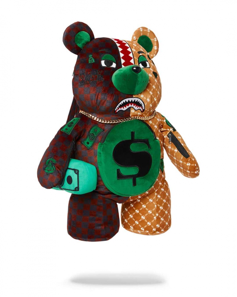 Sprayground Backpack DOLLAR TEDDY Green | VBIWL7548