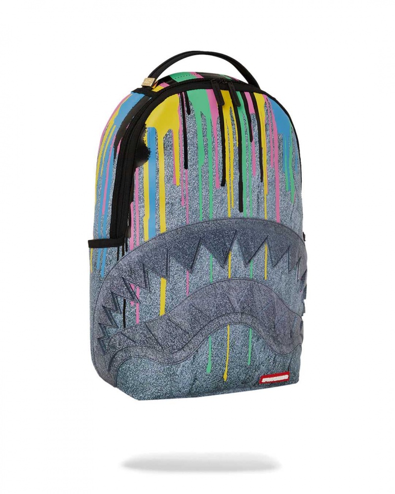 Sprayground Backpack DRIPPY STONE SHARK DLXV BACKPACK Grey Dark Grey | UDFXS6478