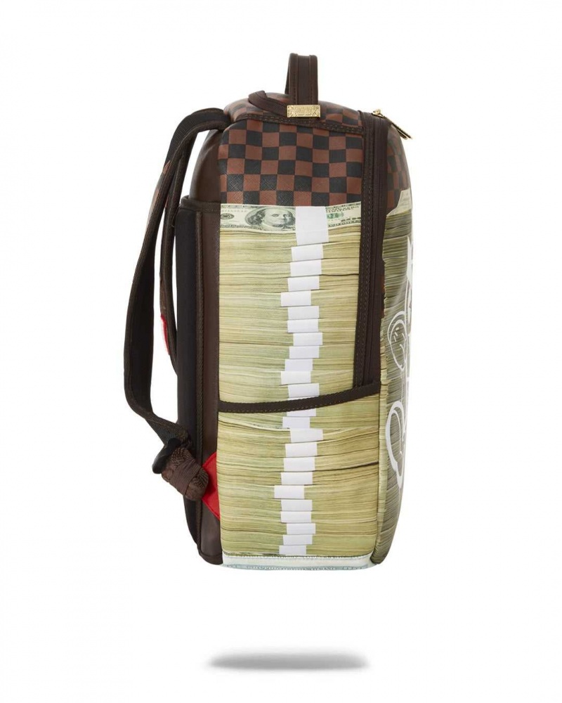 Sprayground Backpack DRIPPY MONEYBOY STACKS DLXR BACKPACK Beige | WTAXN0965