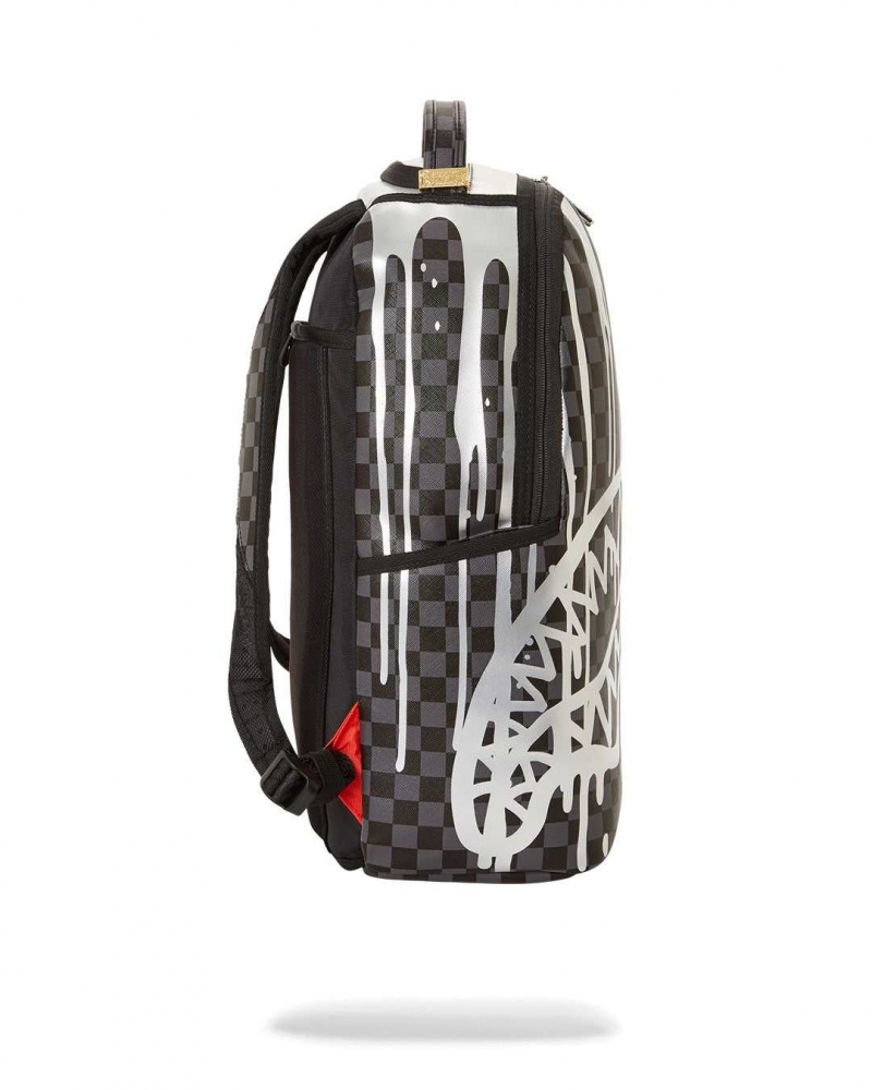 Sprayground Backpack DRIPS DLX BACKPACK Platinum Black | KYWBN5846