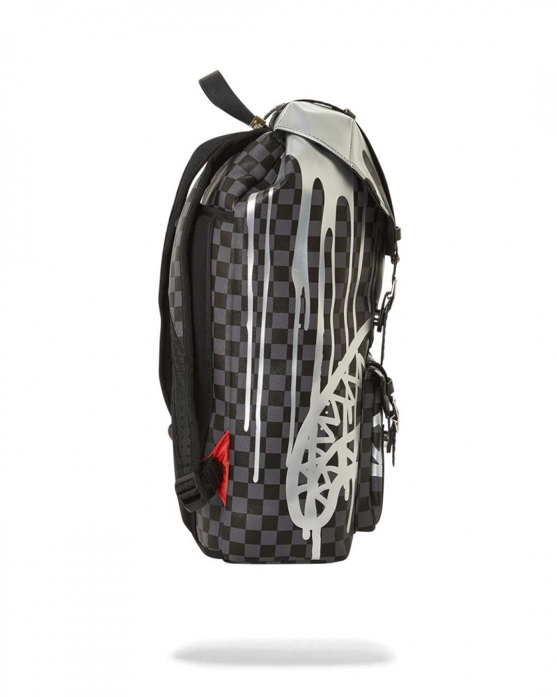 Sprayground Backpack DRIPS HILLS BACKPACK Platinum Black | VXFCY1826