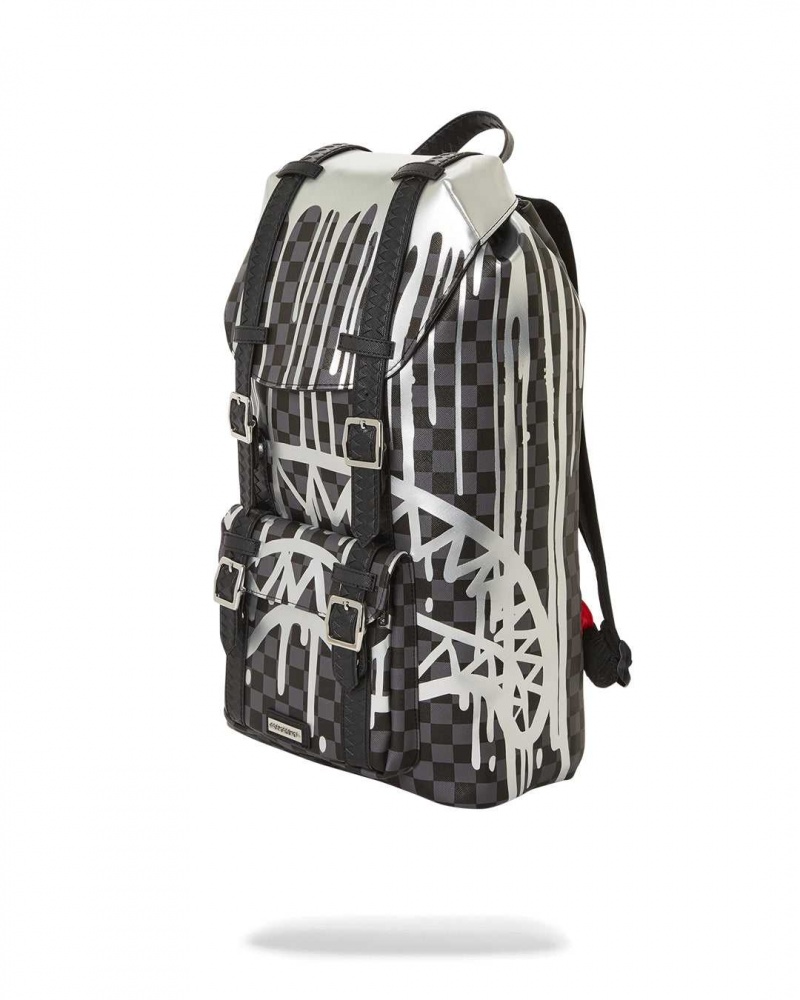 Sprayground Backpack DRIPS HILLS BACKPACK Platinum Black | VXFCY1826