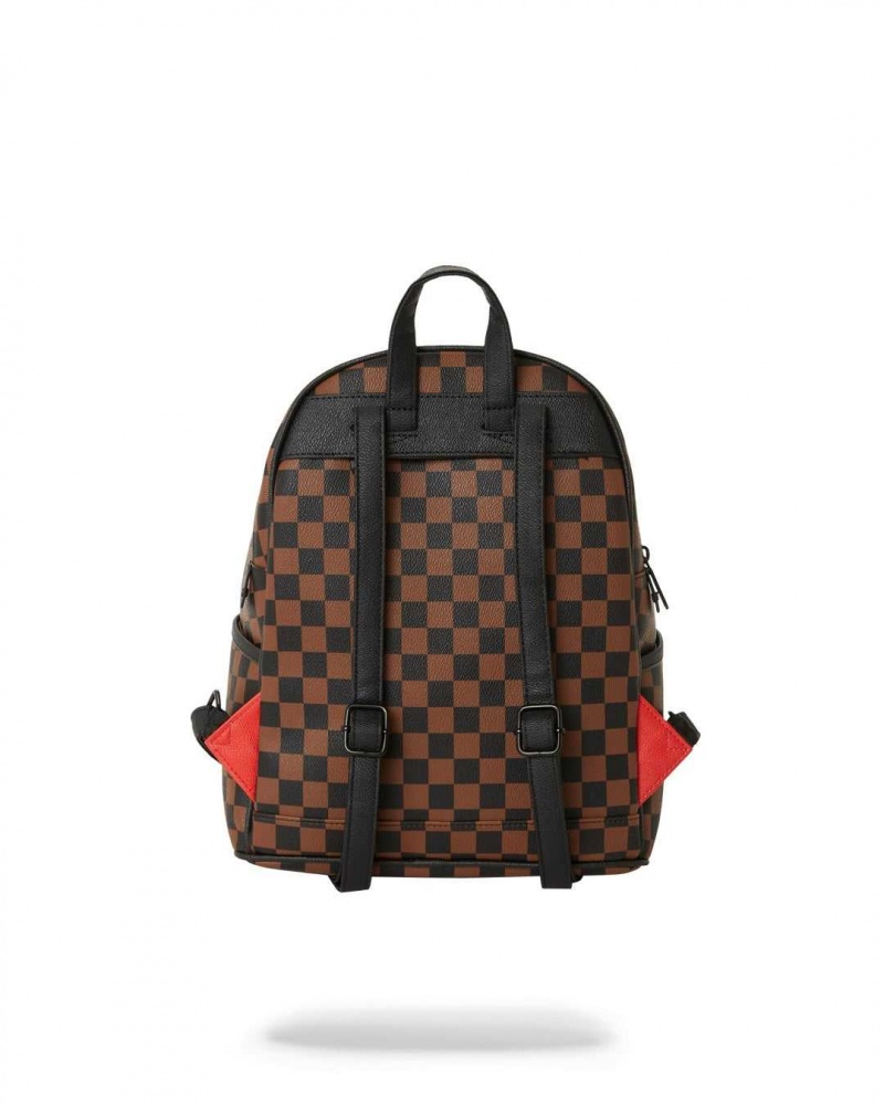 Sprayground Backpack DRIP CHECK SAVAGE Pink Brown | JWQFX4895