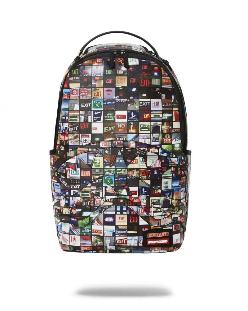 Sprayground Backpack EXIT SIGN BACKPACK Black | BLYJZ3241