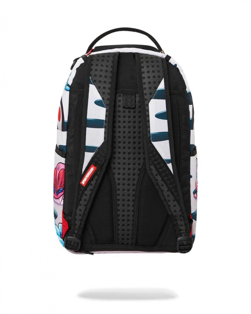 Sprayground Backpack FALLING IN A HOLE DLXSR BACKPACK White | YUSBL8139