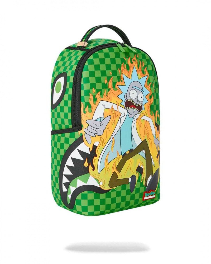 Sprayground Backpack FIRE RICK SHARKMOUTH BACKPACK Green | NPAMC3268