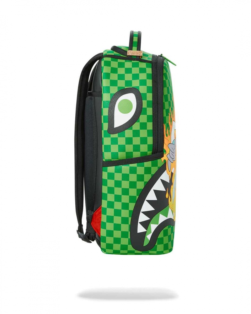 Sprayground Backpack FIRE RICK SHARKMOUTH BACKPACK Green | NPAMC3268