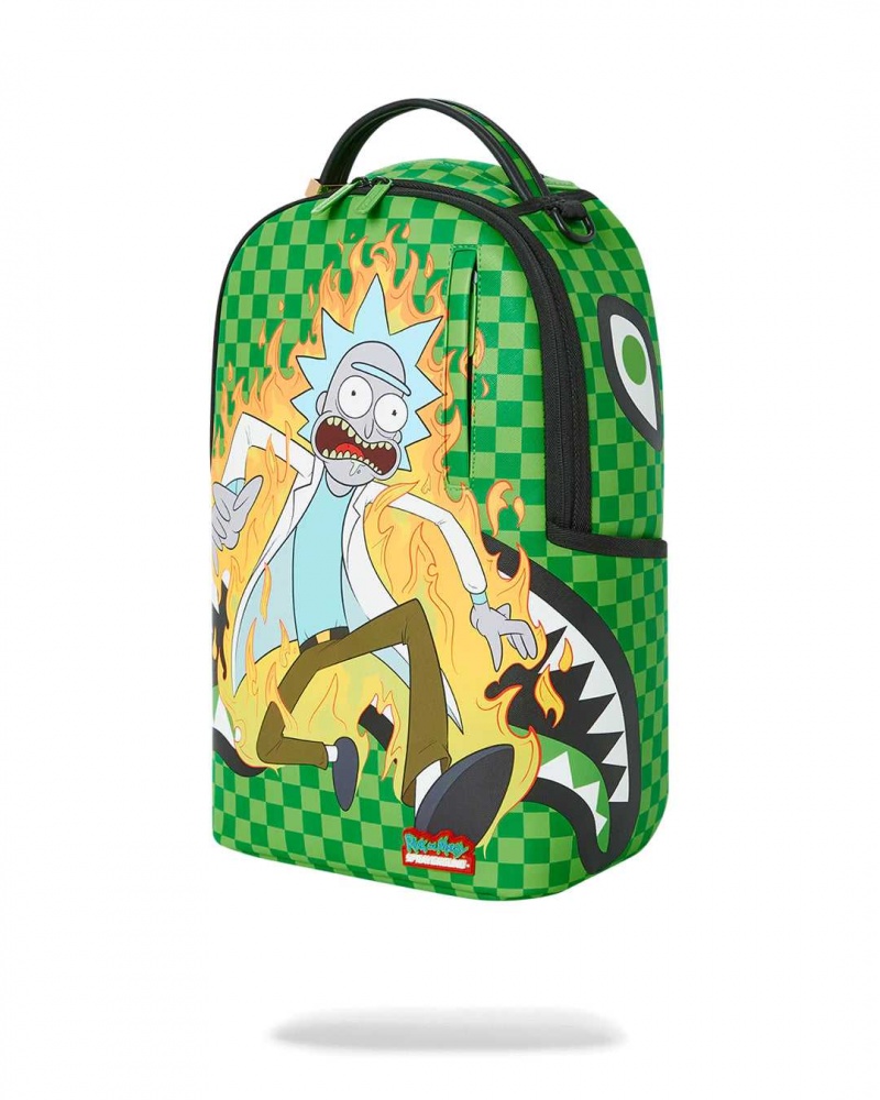 Sprayground Backpack FIRE RICK SHARKMOUTH BACKPACK Green | NPAMC3268