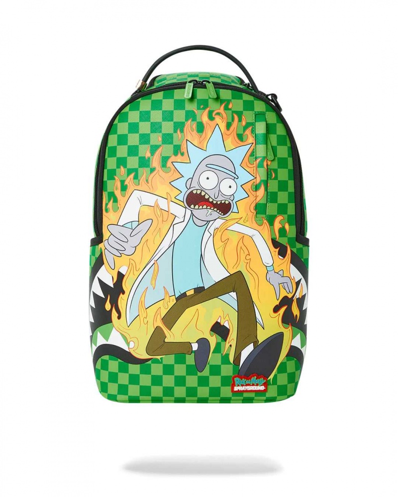 Sprayground Backpack FIRE RICK SHARKMOUTH BACKPACK Green | NPAMC3268