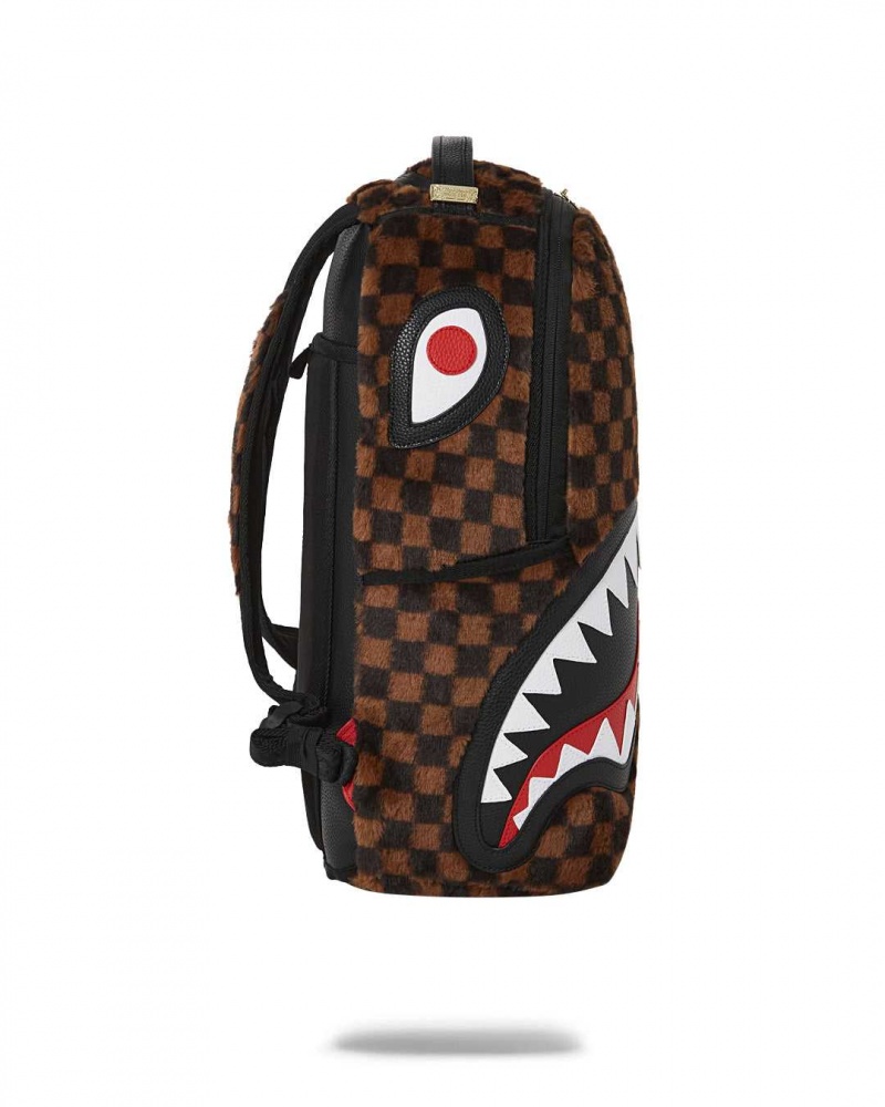 Sprayground Backpack FUR SHARKS IN PARIS BACKPACK Brown | RNWOJ8260