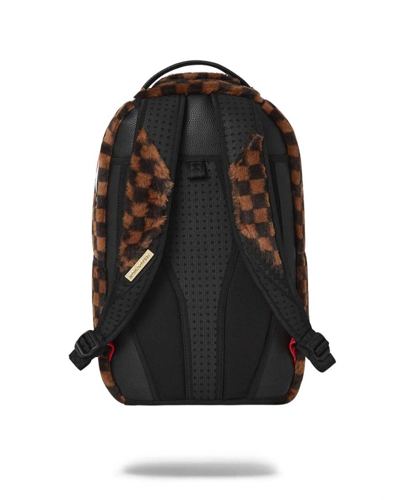 Sprayground Backpack FUR SHARKS IN PARIS BACKPACK Brown | RNWOJ8260