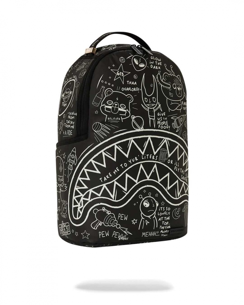 Sprayground Backpack GLOW IN THE INTERGALACTIC BACKPACK Black | TQFEO9053